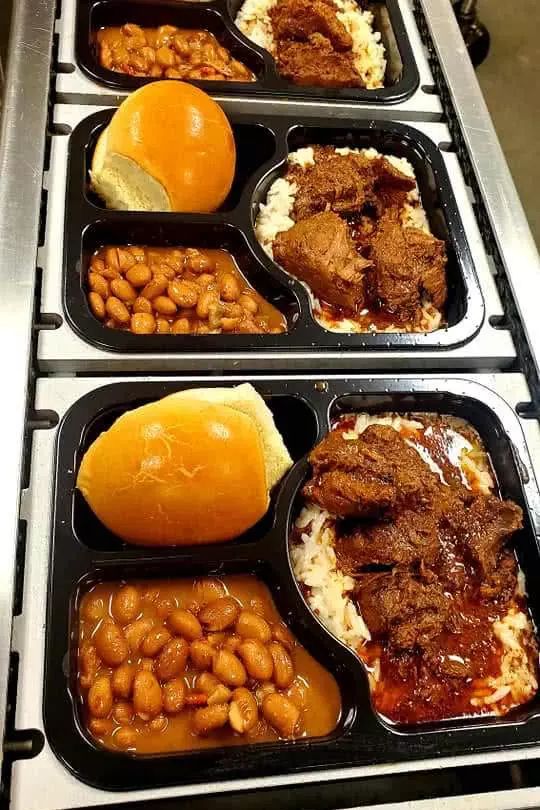 BBQ and beans catered lunch plate