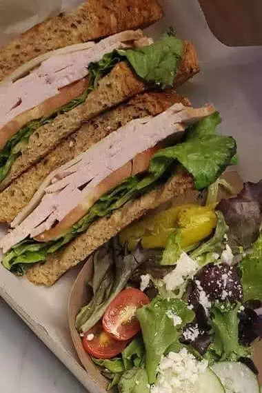 Sandwich and Greek Salad